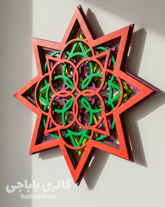 تابلو هندسی چندلایه با طراحی ماندالا و ستاره